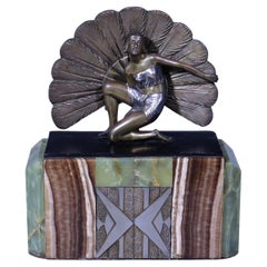 Art Deco Bronze of a Lady with Fan c1930