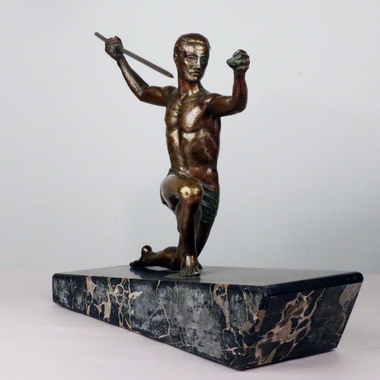Art Deco Bronze of Javelin Thrower by Henri Molins at 1stDibs | h molins  bronze, yavelin fernandez, henri molins sculpteur
