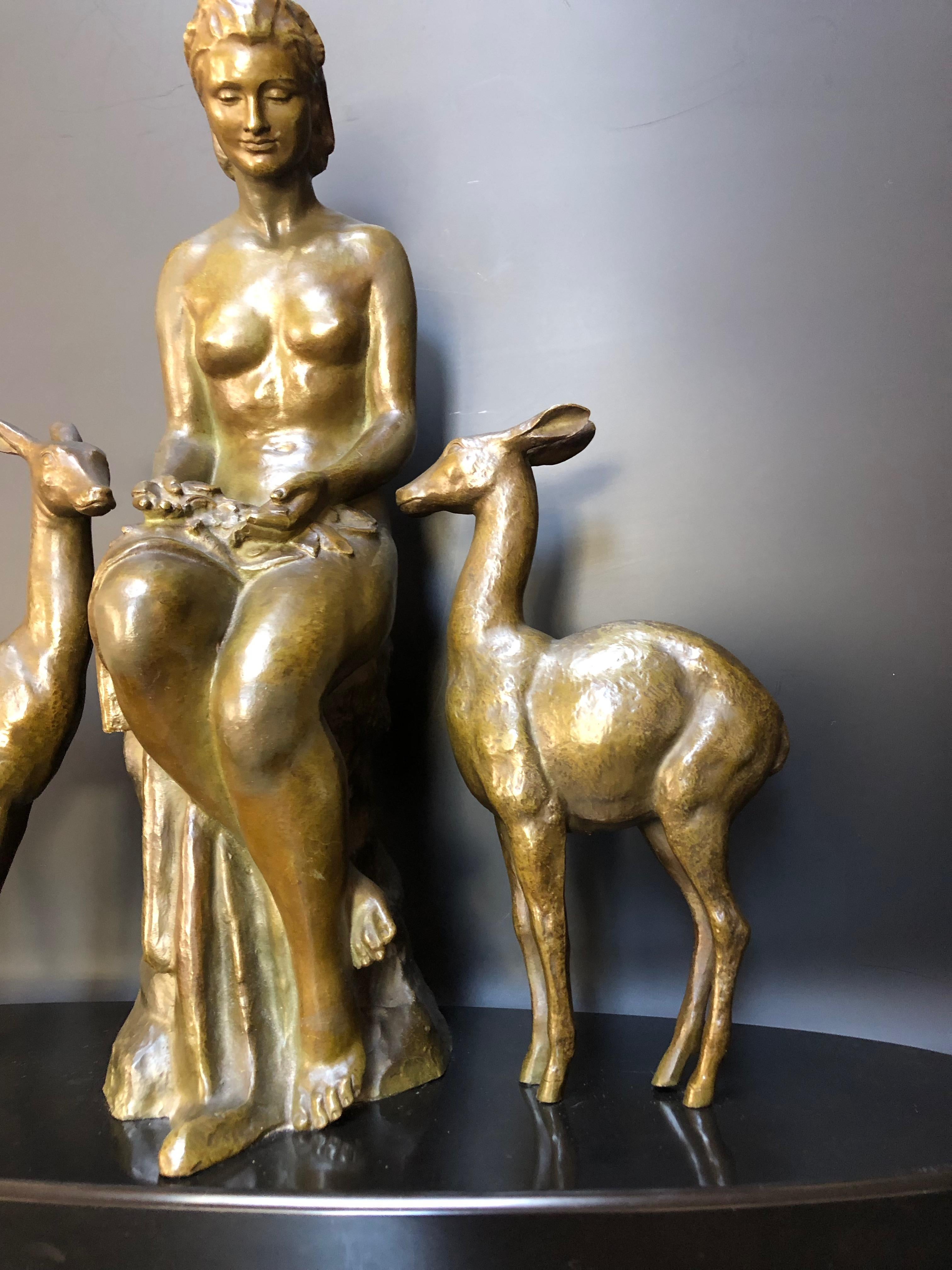 Bronze-Art déco, signiert Cipriani (Französisch) im Angebot