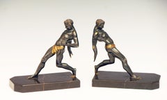 Art Deco Bronze Olypian Arthlete Bookends
