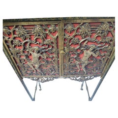 Meuble de rangement Art Déco à 2 portes en bronze et onyx d'Oscar Bach C 1930