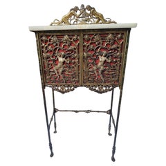 Art Deco Bronze & Onyx 2 Door Cabinet by Oscar Bach C 1930