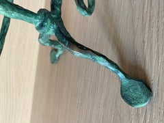 Art Deco Bronze or Brass Leaves Candlesticks after Alberto Giacometti