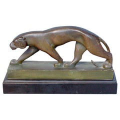 Art Deco Bronze Panther Attributed to Jean Luc French, circa 1930