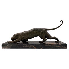 Art Deco Bronze Panther Sculpture by Demetre Chiparus, France, 1920s