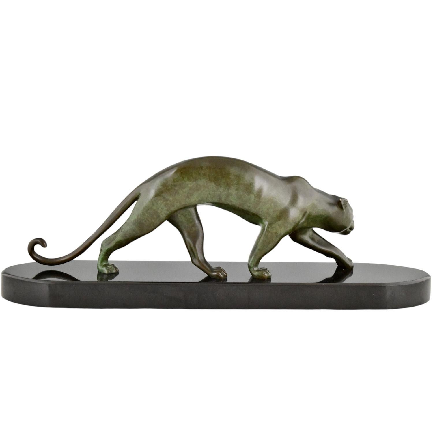 Sculpture de panthère en bronze Art Déco de Georges Lavroff France 1945 Bon état - En vente à Antwerp, BE