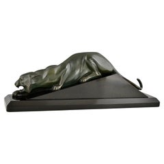 Art Deco bronze panther sculpture by Georges Lavroff, numbered, 1935.