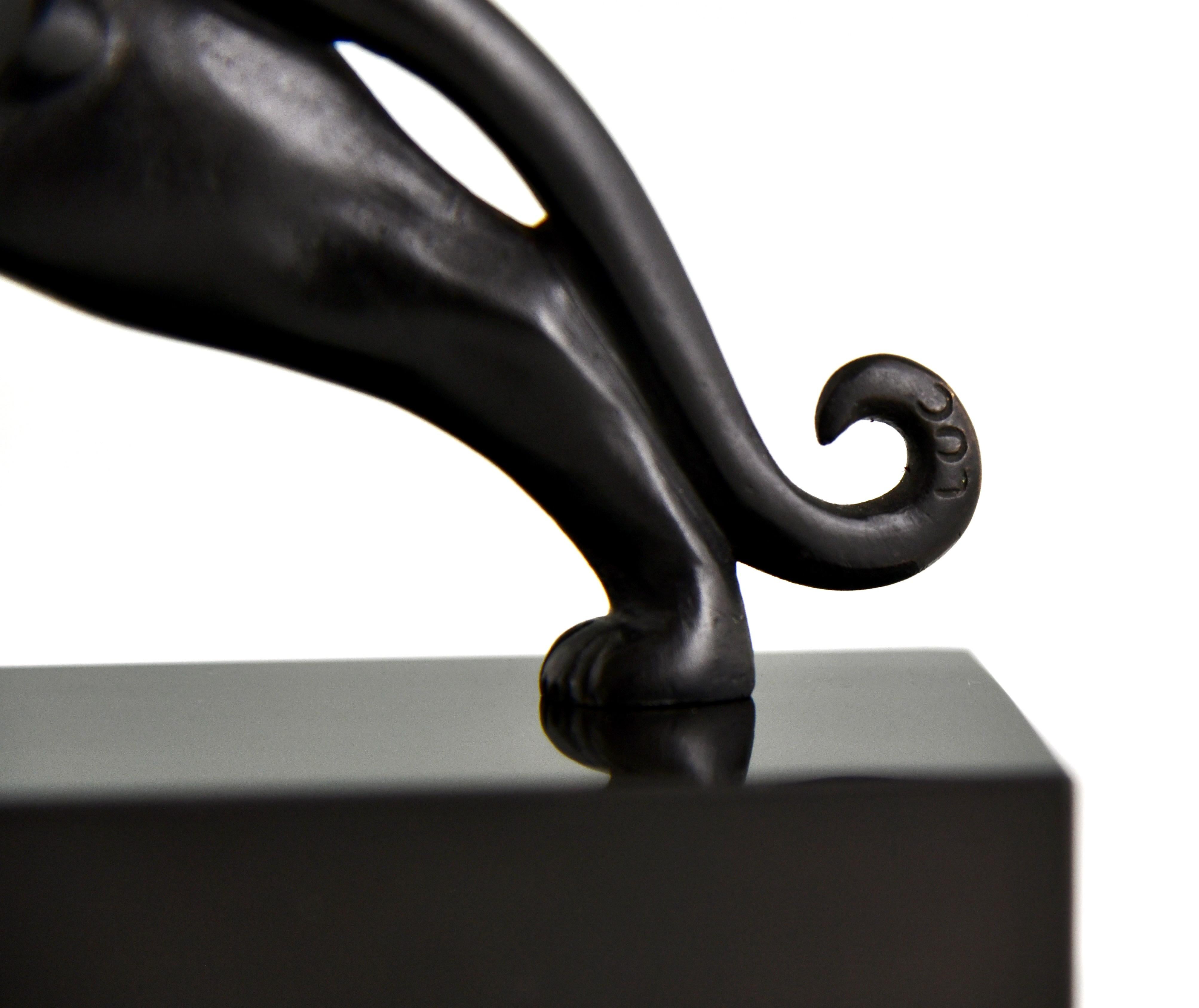 Scultura di pantera in bronzo Art Deco di Lucien Alliot, Francia, 1925 in vendita 2