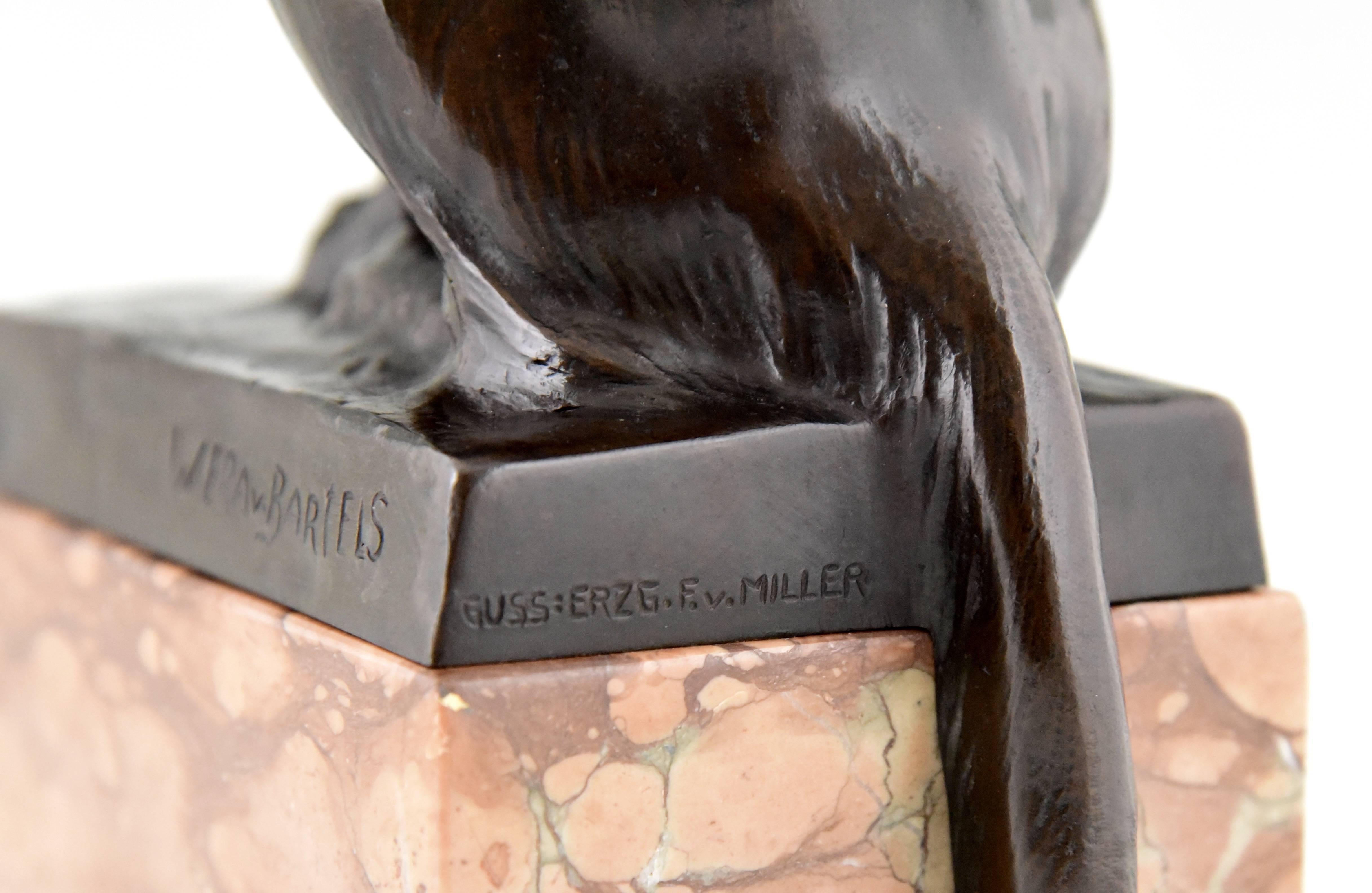 Panther-Skulptur aus Bronze im Art déco-Stil Wera von Bartels  1920 3