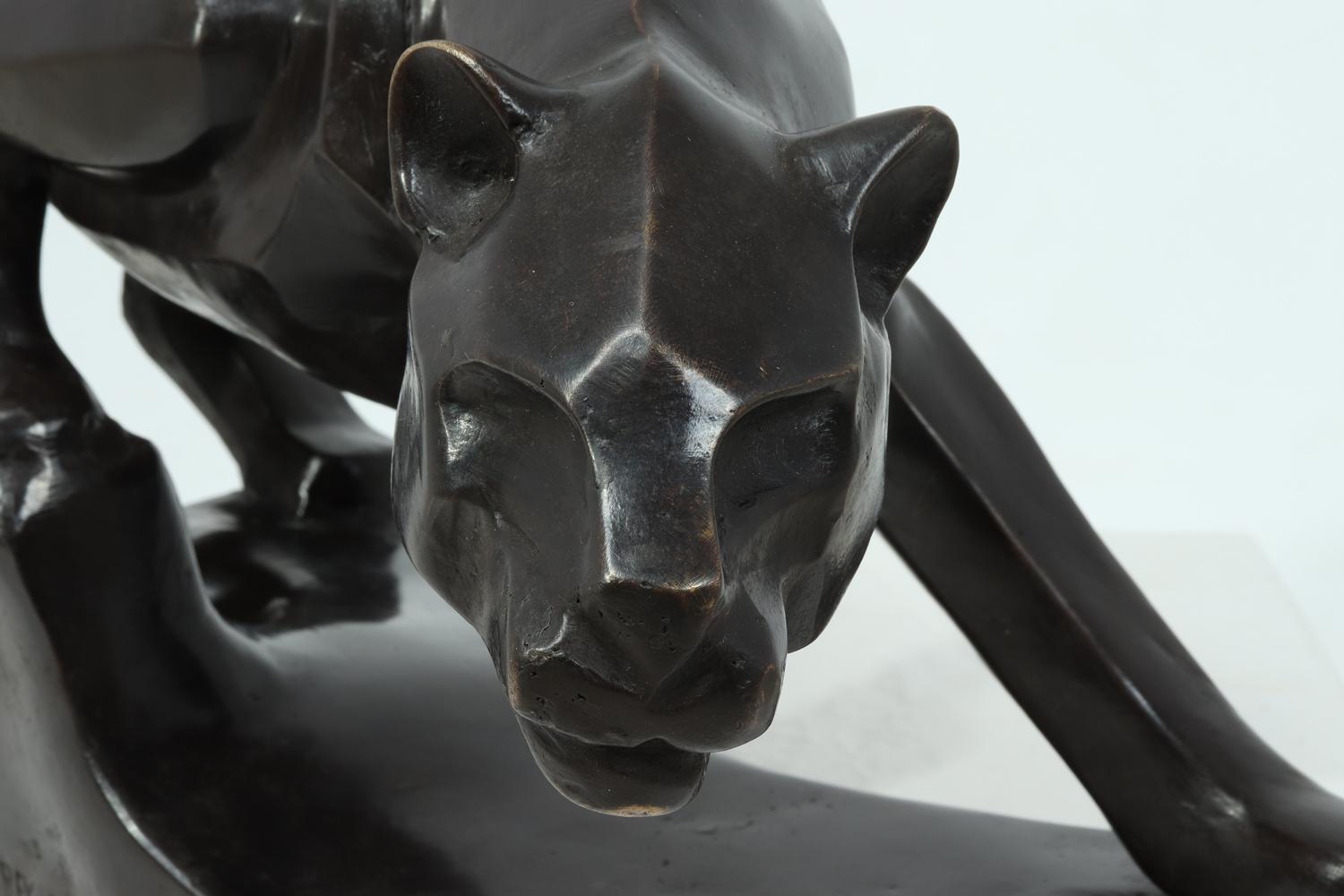 Panthère en bronze Art Déco signée REYOL JF 2
