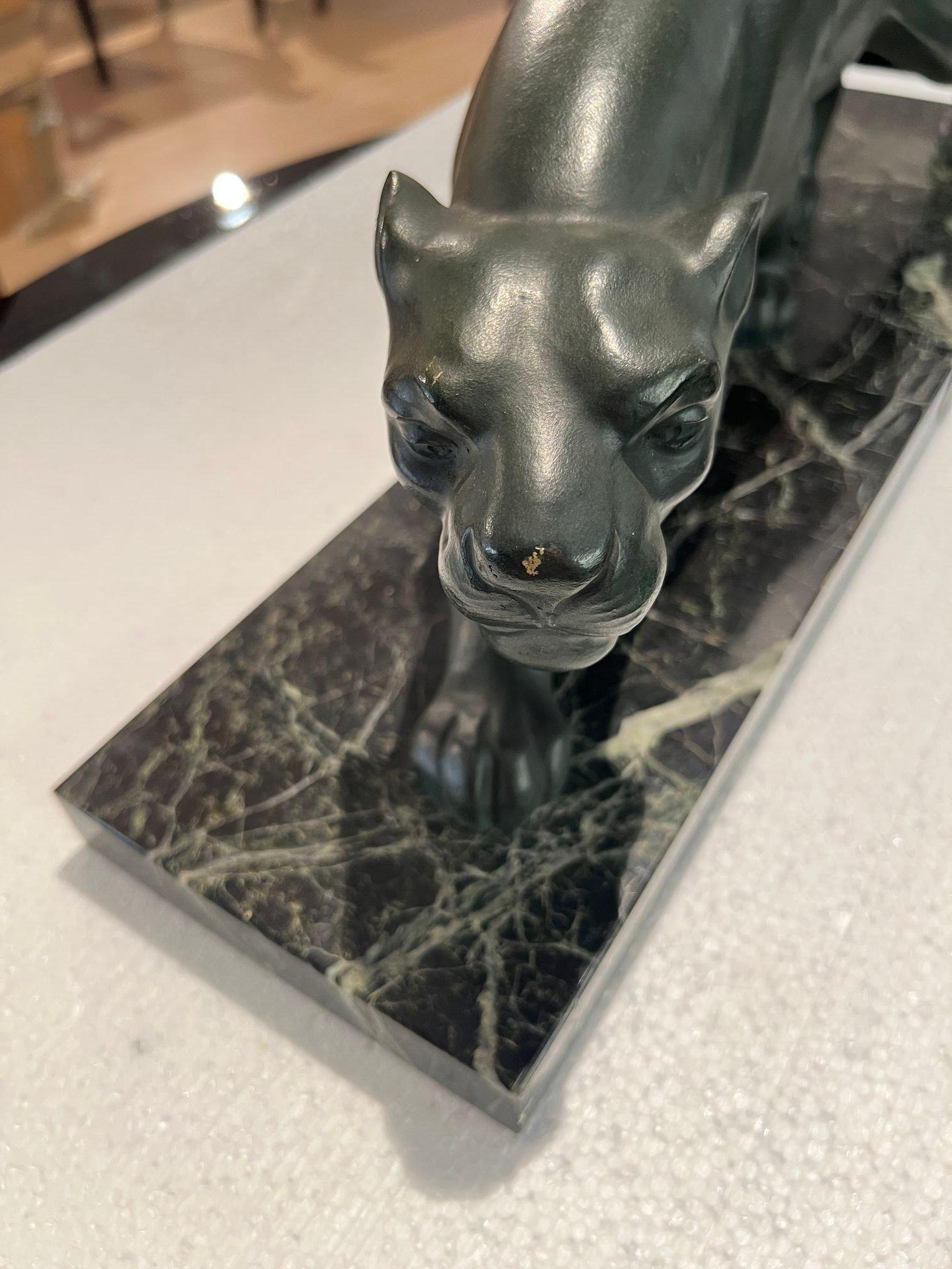Art Deco Bronze Panther, Signed Secondo, France circa 1930 For Sale 8