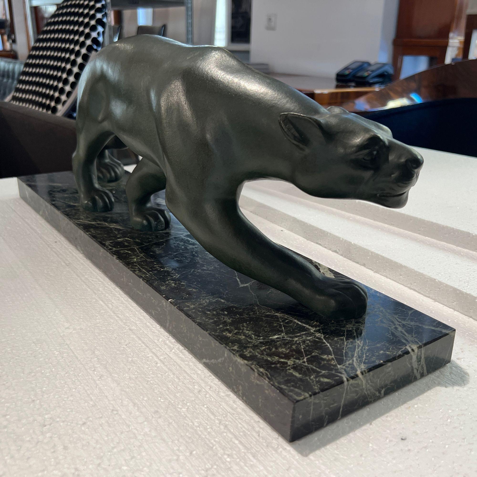 Art Deco Bronze Panther, Signed Secondo, France circa 1930 For Sale 4