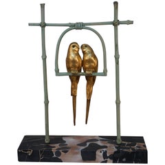 Art Deco Bronze Parakeets by A Van Kote