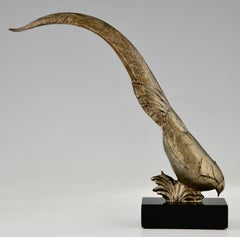 Art Deco Bronze Pheasant Sculpture by André Vincent Becquerel, France 1925