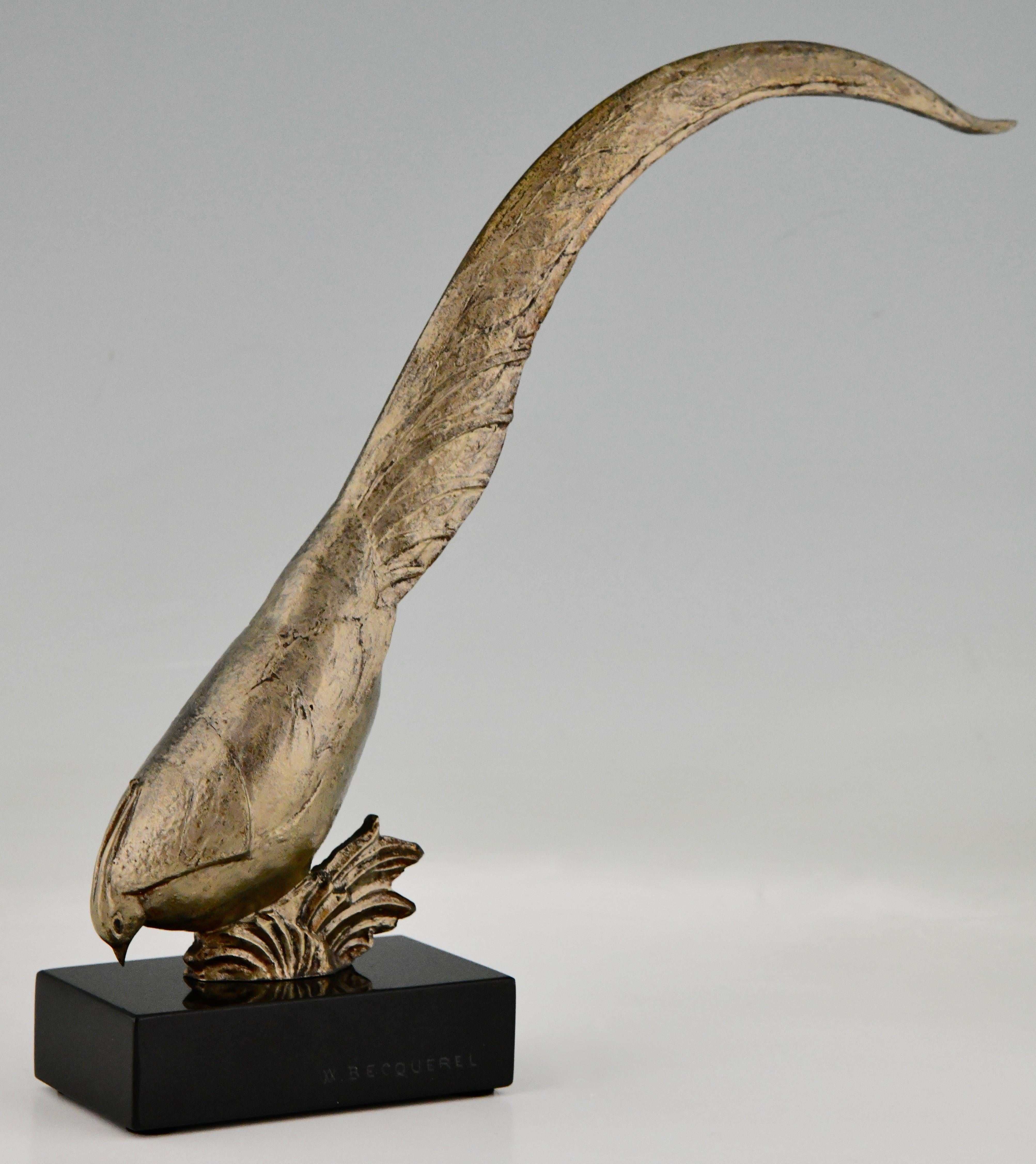 Art Deco Bronze Pheasant Sculpture by André Vincent Becquerel, France 1925 In Good Condition For Sale In Antwerp, BE