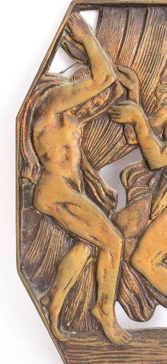 Plaque ou support mural en bronze Art Deco, vers 1920