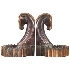 Art Deco Bronze-Plated Horse Bookend/Ashtray, circa 1930s