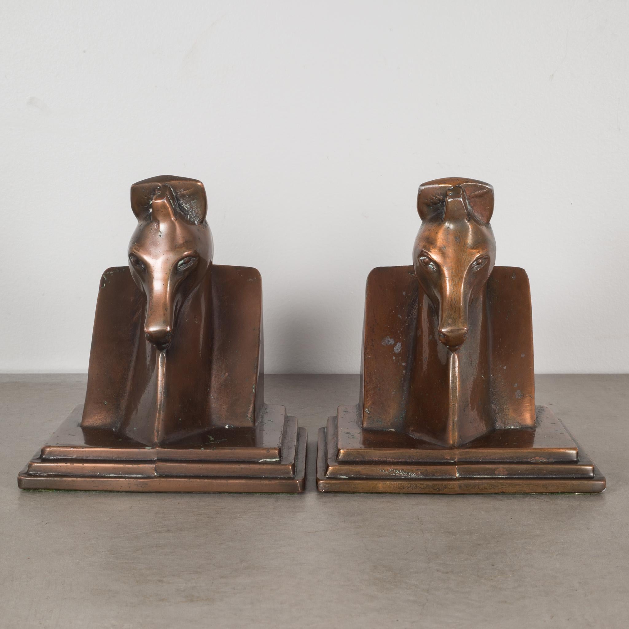 Art Deco Bronze-Plated Horse and Buttress Bookends, circa 1930 In Good Condition In San Francisco, CA