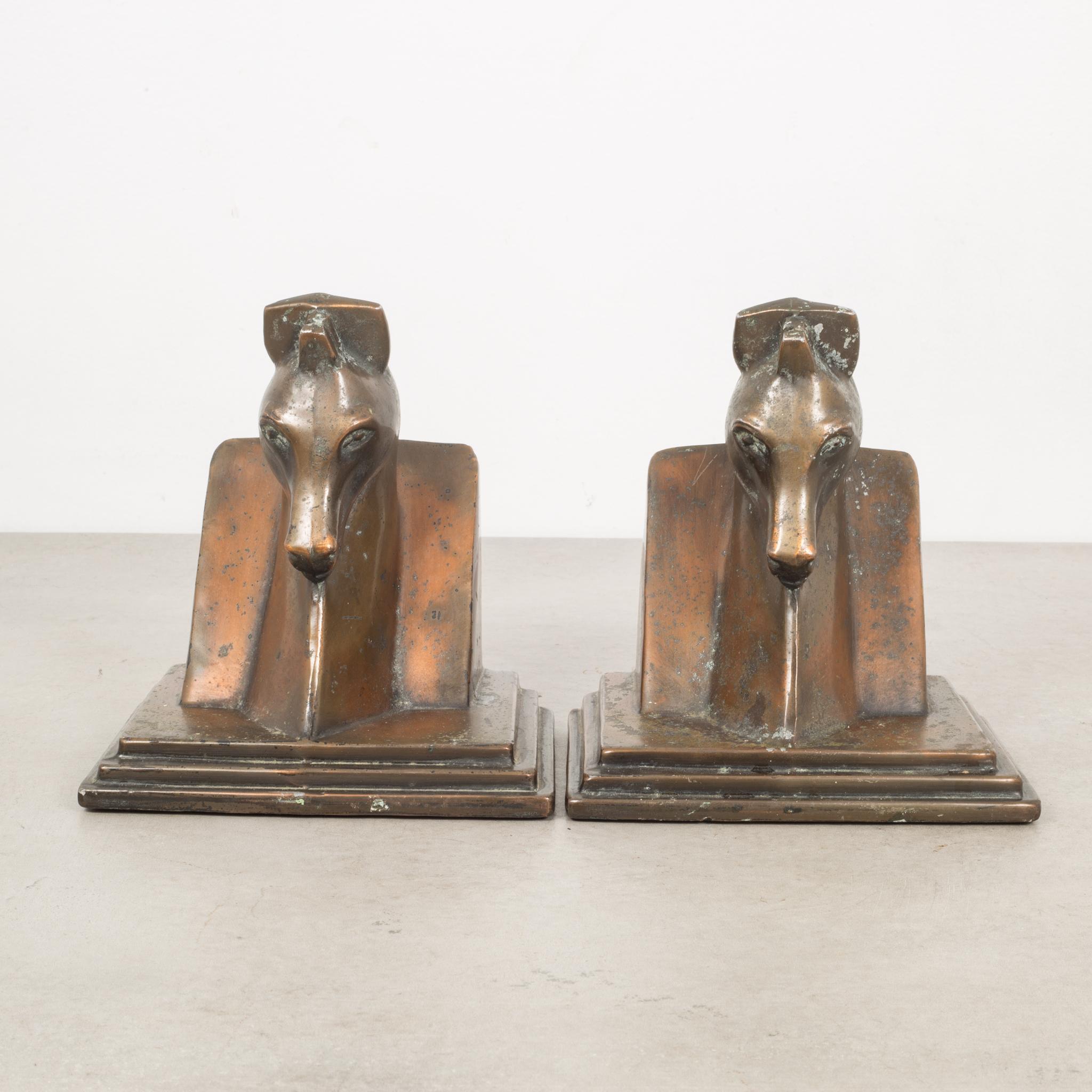 Art Deco Bronze-Plated Horse Buttress Bookends, circa 1930 In Good Condition In San Francisco, CA