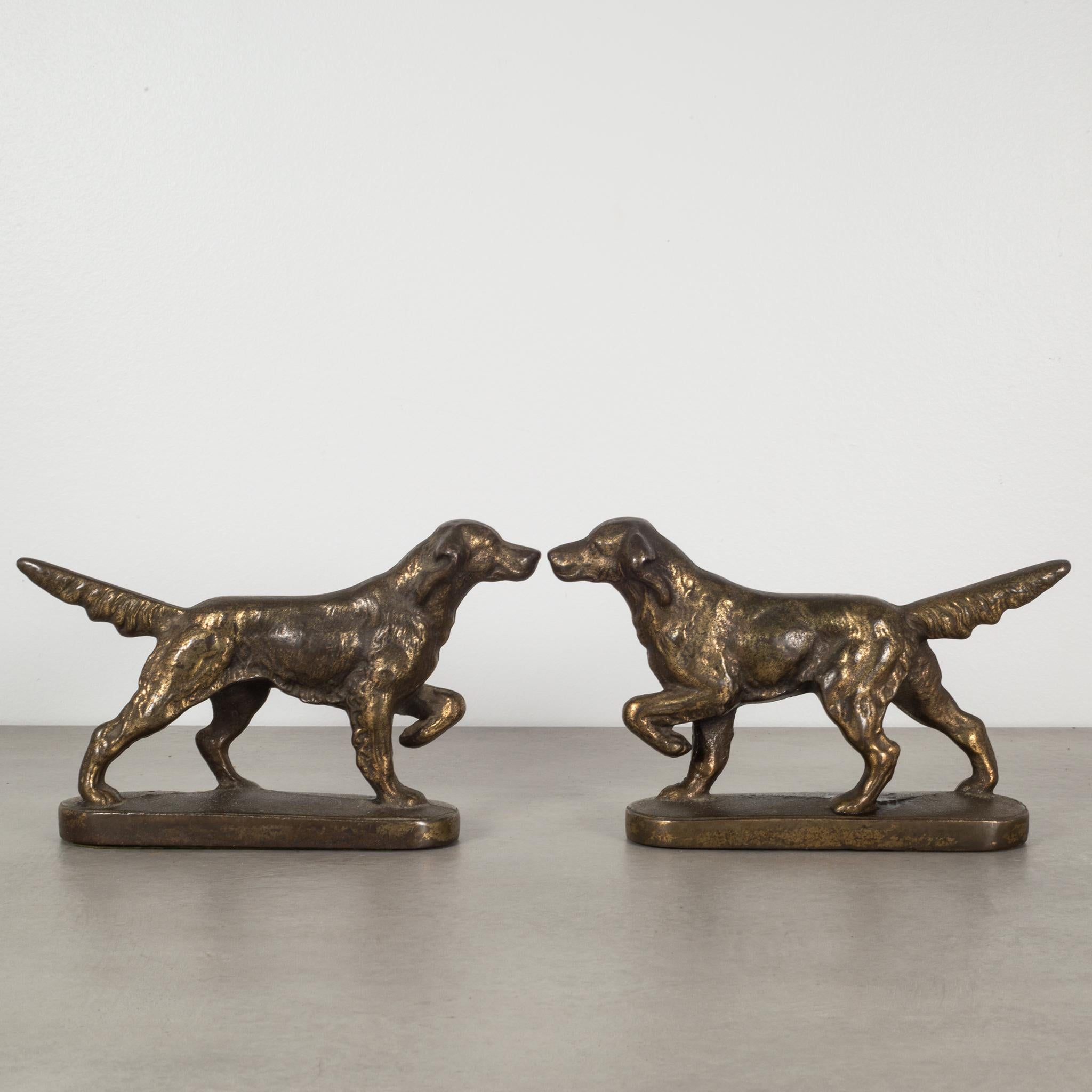 Art Deco Bronze-Plated Pointer Dog Bookends, circa 1940 In Good Condition In San Francisco, CA