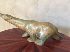Art Deco Bronze Polar Bear Signed Pierre Chenet
