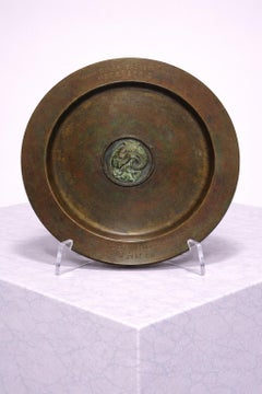 Piatto di presentazione in bronzo Art Deco di Sune Bäckström, Svezia, anni '30