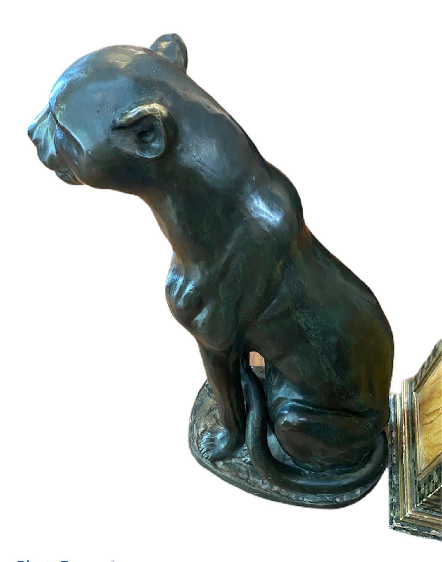 bronze puma sculpture