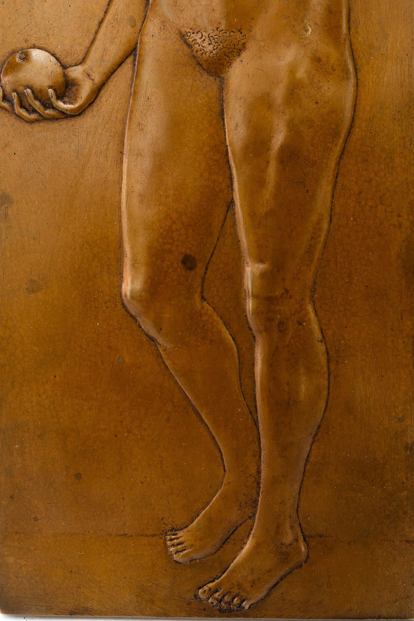 Art Decó Relieve de bronce con mujeres desnudas motiv pátina original alrededor de 1920 Bronce en venta