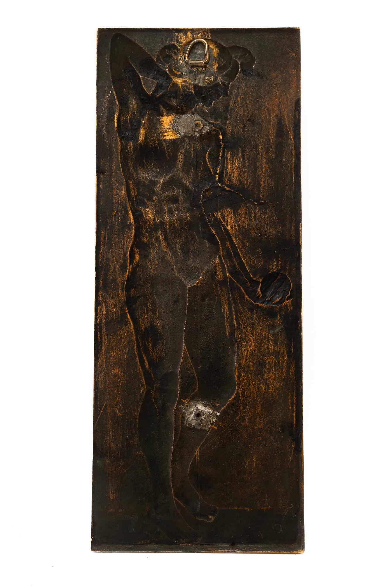 Art Decó Relieve de bronce con mujeres desnudas motiv pátina original alrededor de 1920 en venta 2