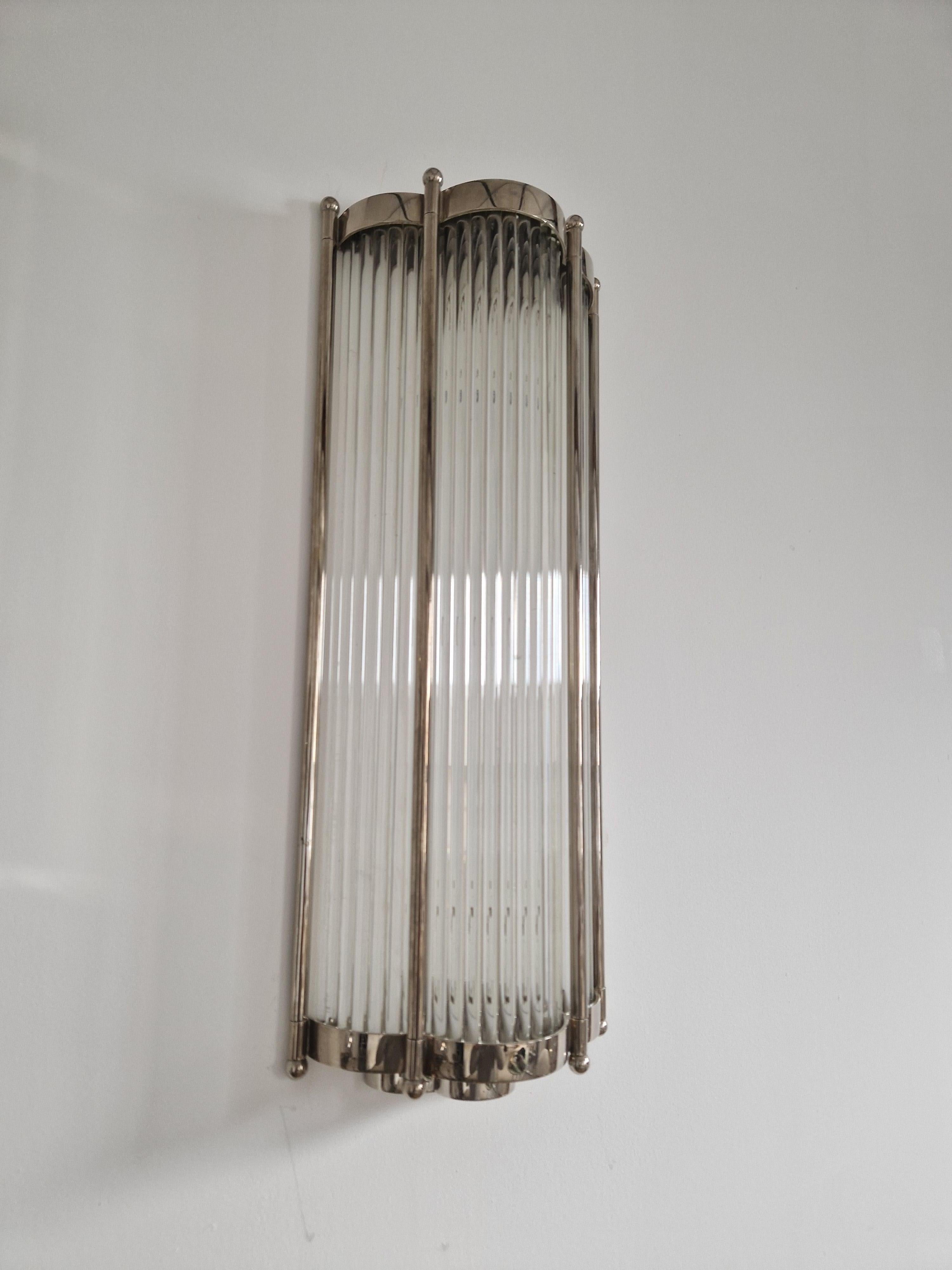 Art Deco Bronze Sconce with nickel finish In New Condition For Sale In Rebais, FR