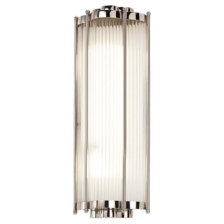 Art Deco Bronze Sconce with nickel finish
