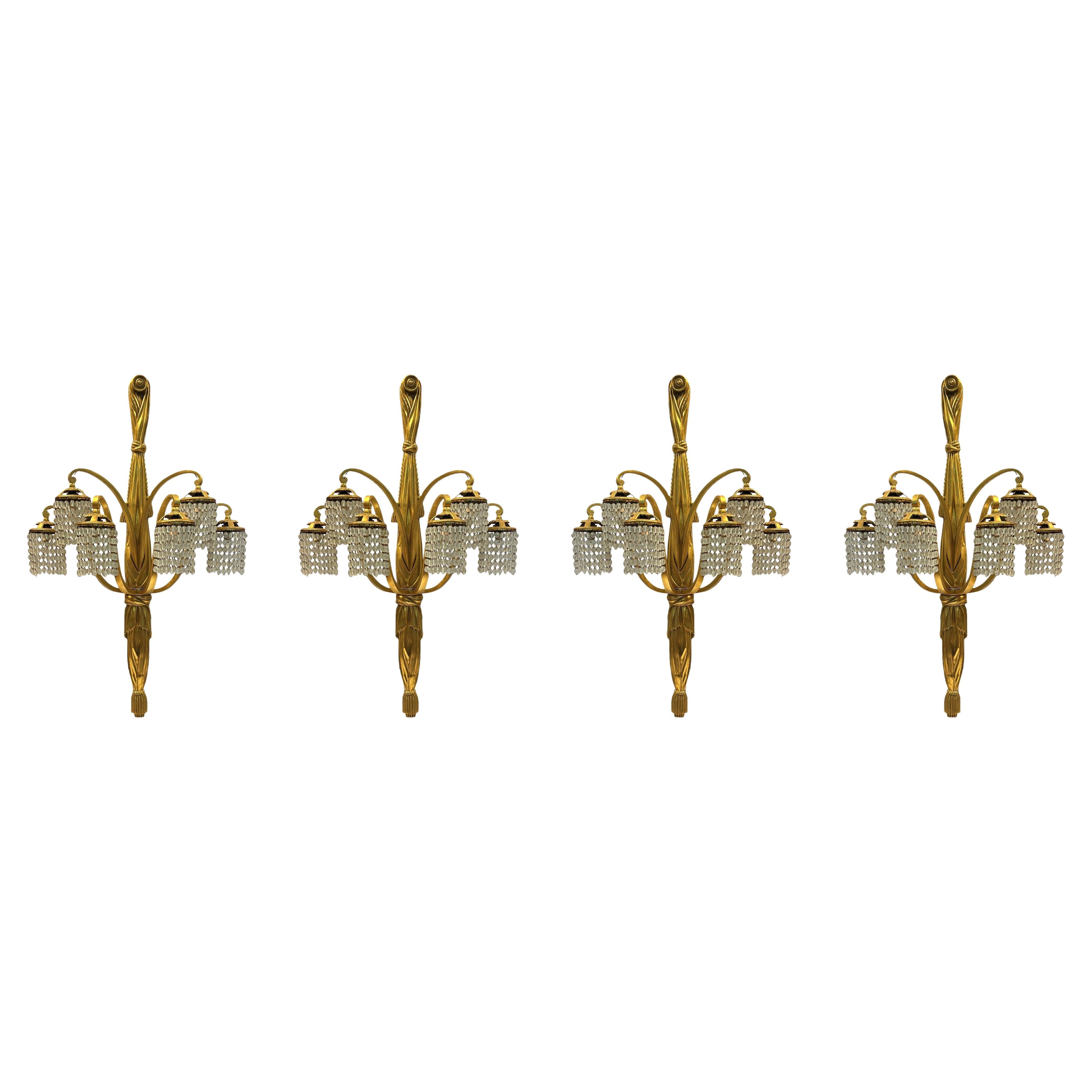 Art Deco Bronze Sconces Attributed to Louis Süe and André Mare For Sale
