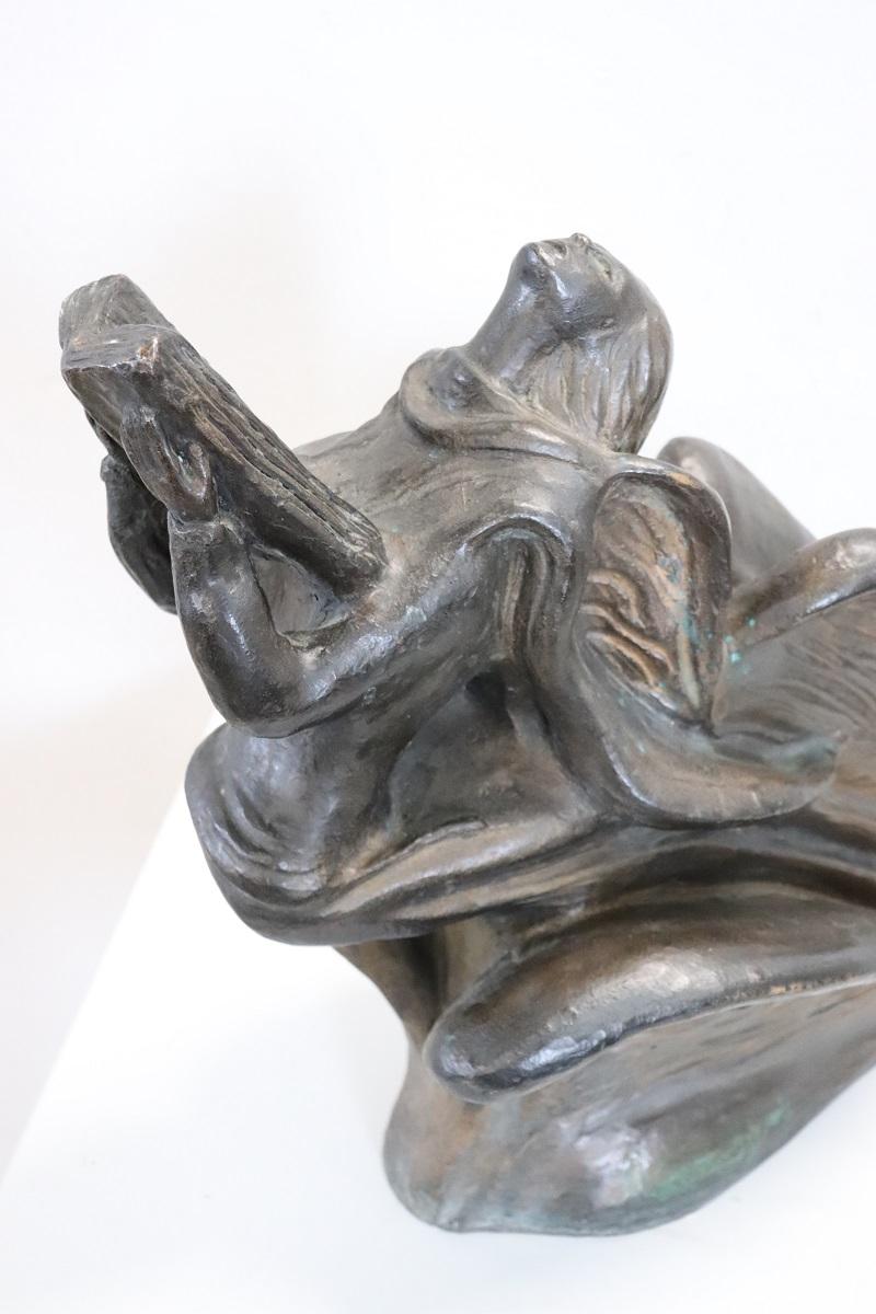 Mid-20th Century Art Deco Bronze Sculpture, Angel