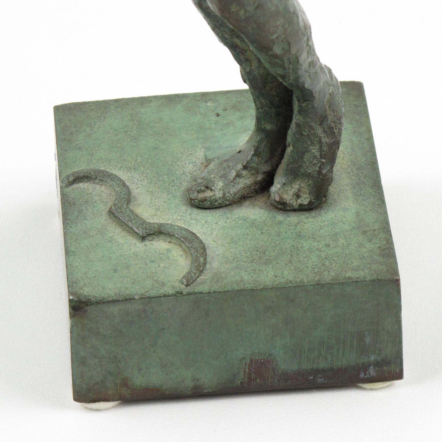 Art-déco-Bronze-Skulptur Artemis, Diana der Jägerin, Frankreich 1930er Jahre (Mitte des 20. Jahrhunderts) im Angebot