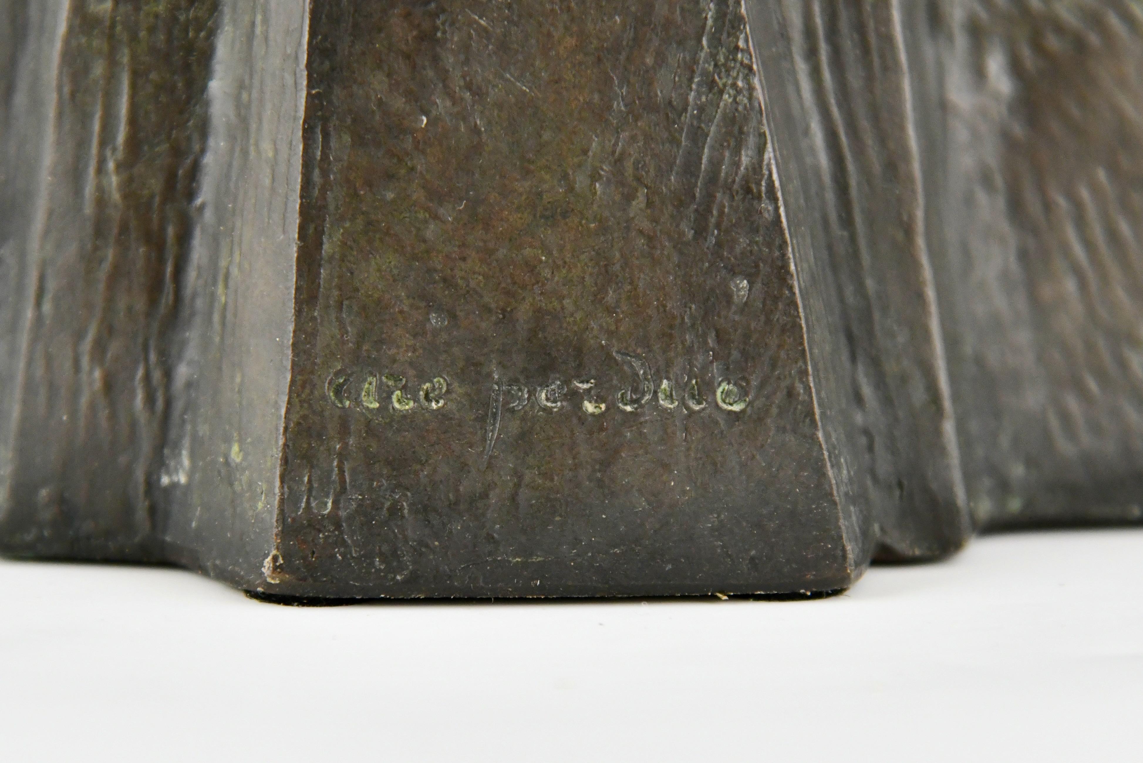 Sculpture Art Déco en bronze athlète Victoire Pierre le Faguays, Susse Frères H 41