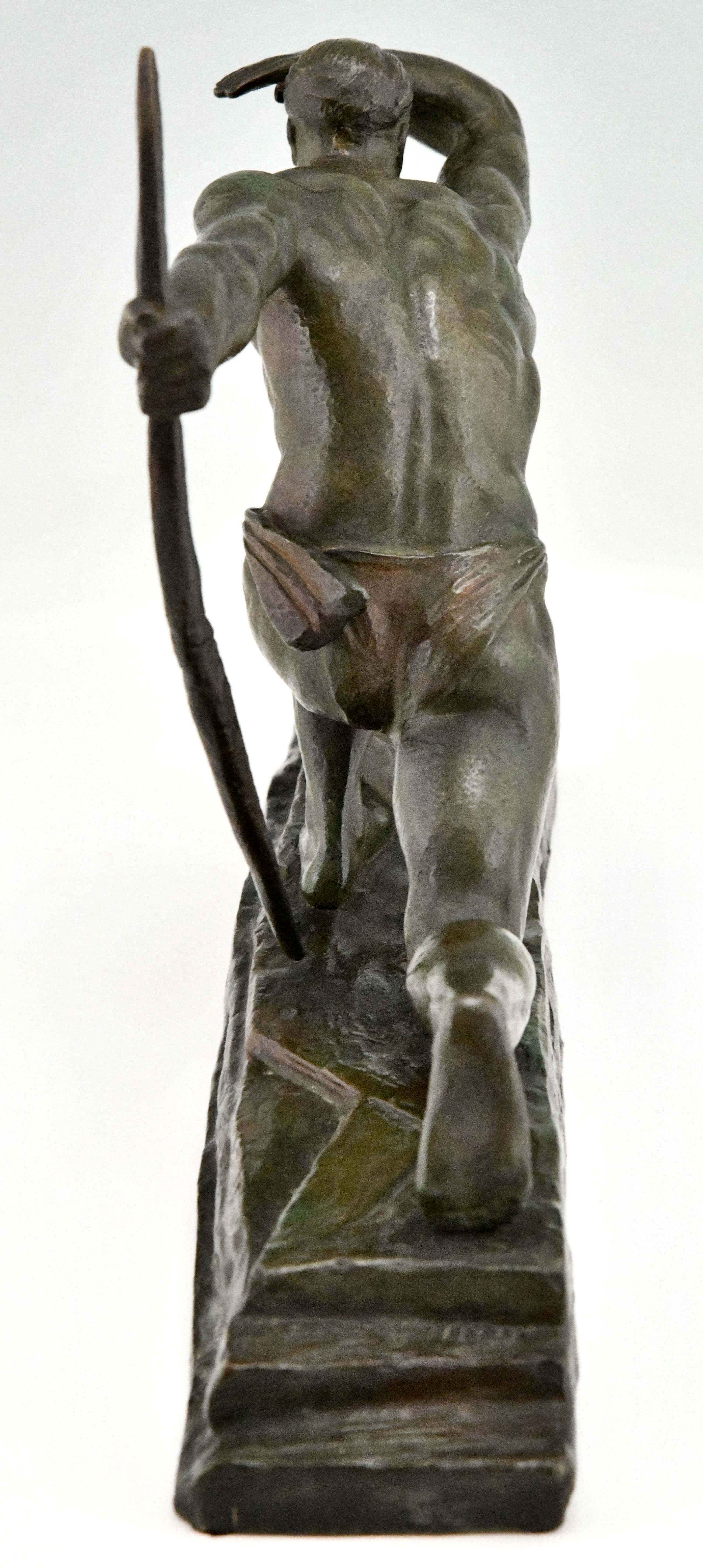 Art Deco Bronze Sculpture Athlete with Bow by Pierre Le Faguays France, 1930 2