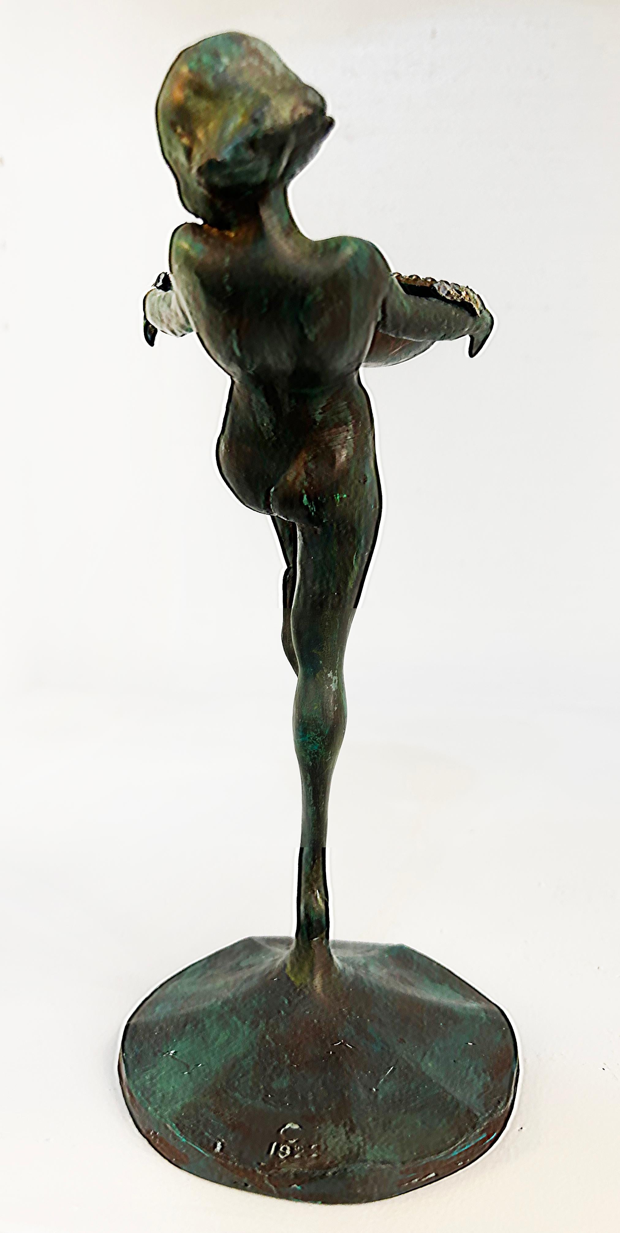 Art Deco Bronze Sculpture Attributed to Frankart With 1922 Copyright to Base In Good Condition In Miami, FL