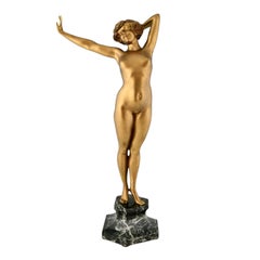 Scultura in bronzo Art Déco Risveglio di Paul Philippe Francia 1920