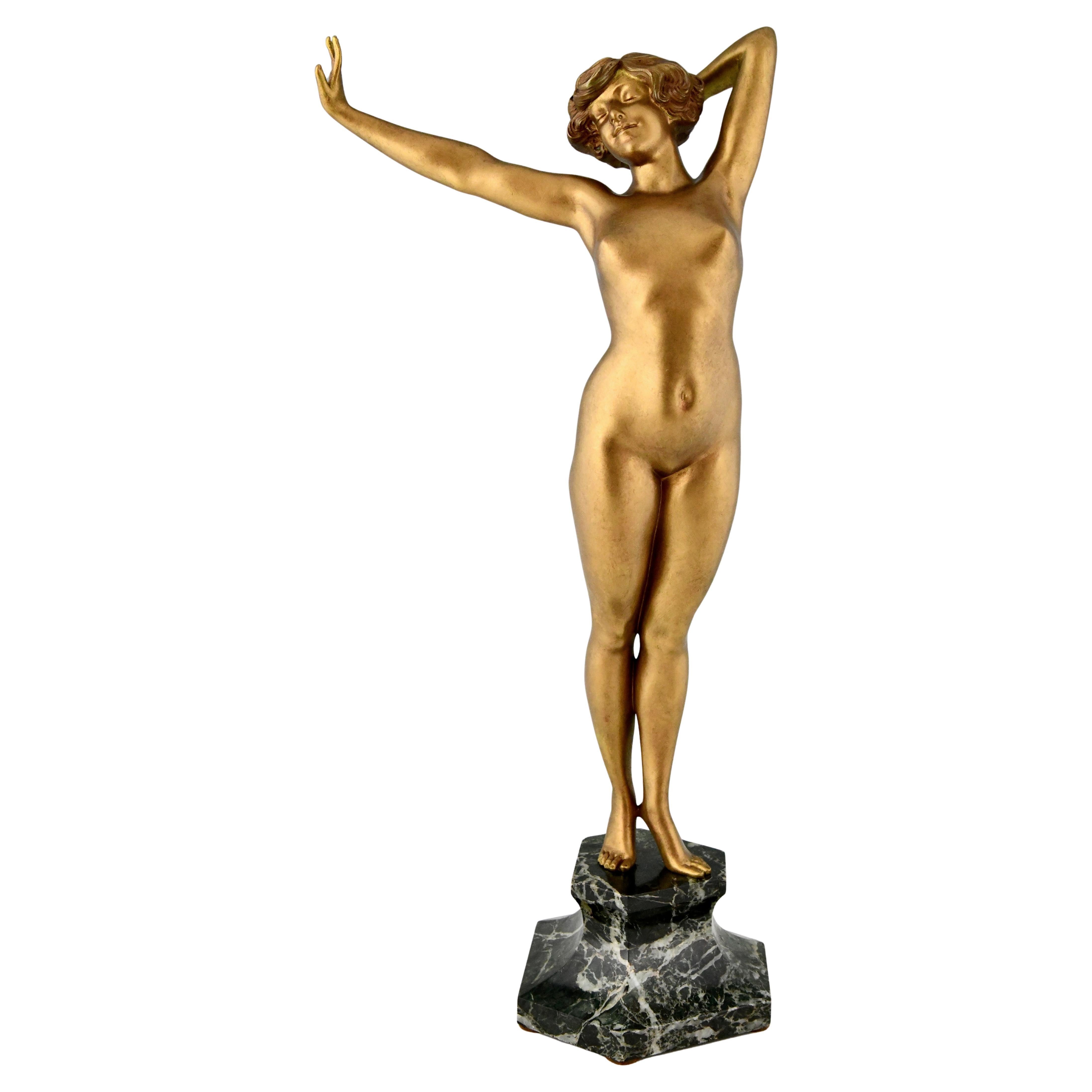 Art Deco bronze sculpture Awakening by Paul Philippe France 1920
