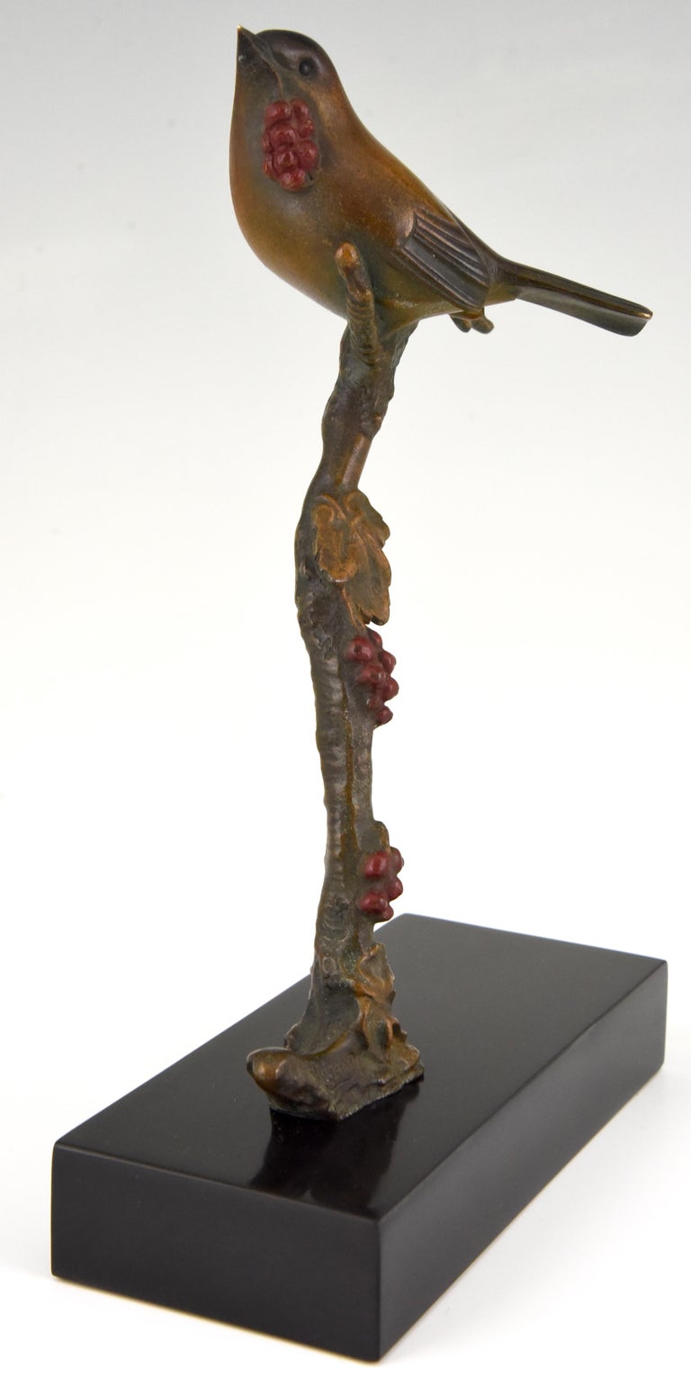 Art Deco Bronze Sculpture Bird on a Branch, Irénée Rochard, 1930 at 1stDibs