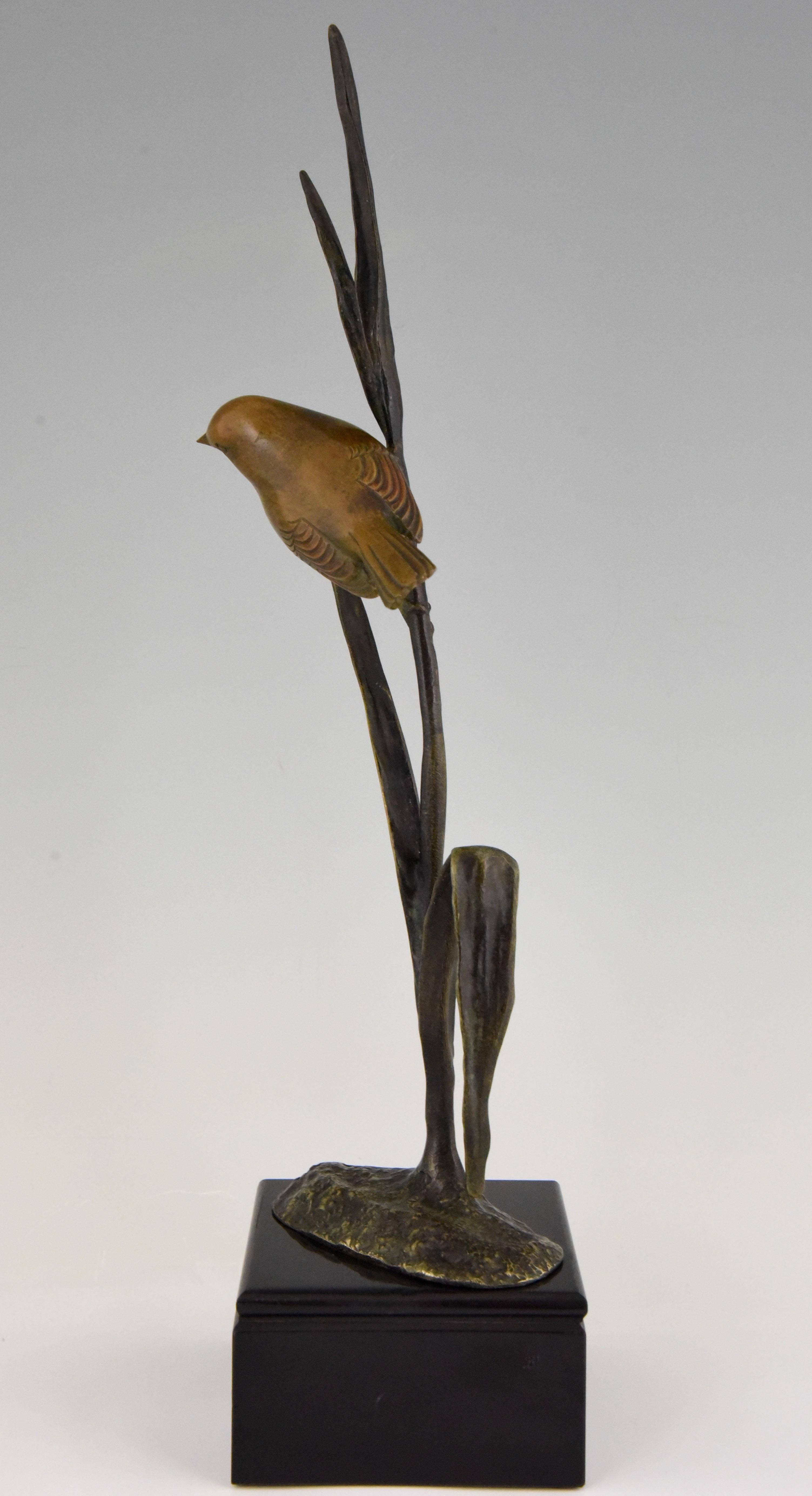 Art Deco Bronze Sculpture Bird on a Branch Irenee Rochard 1930 France 2