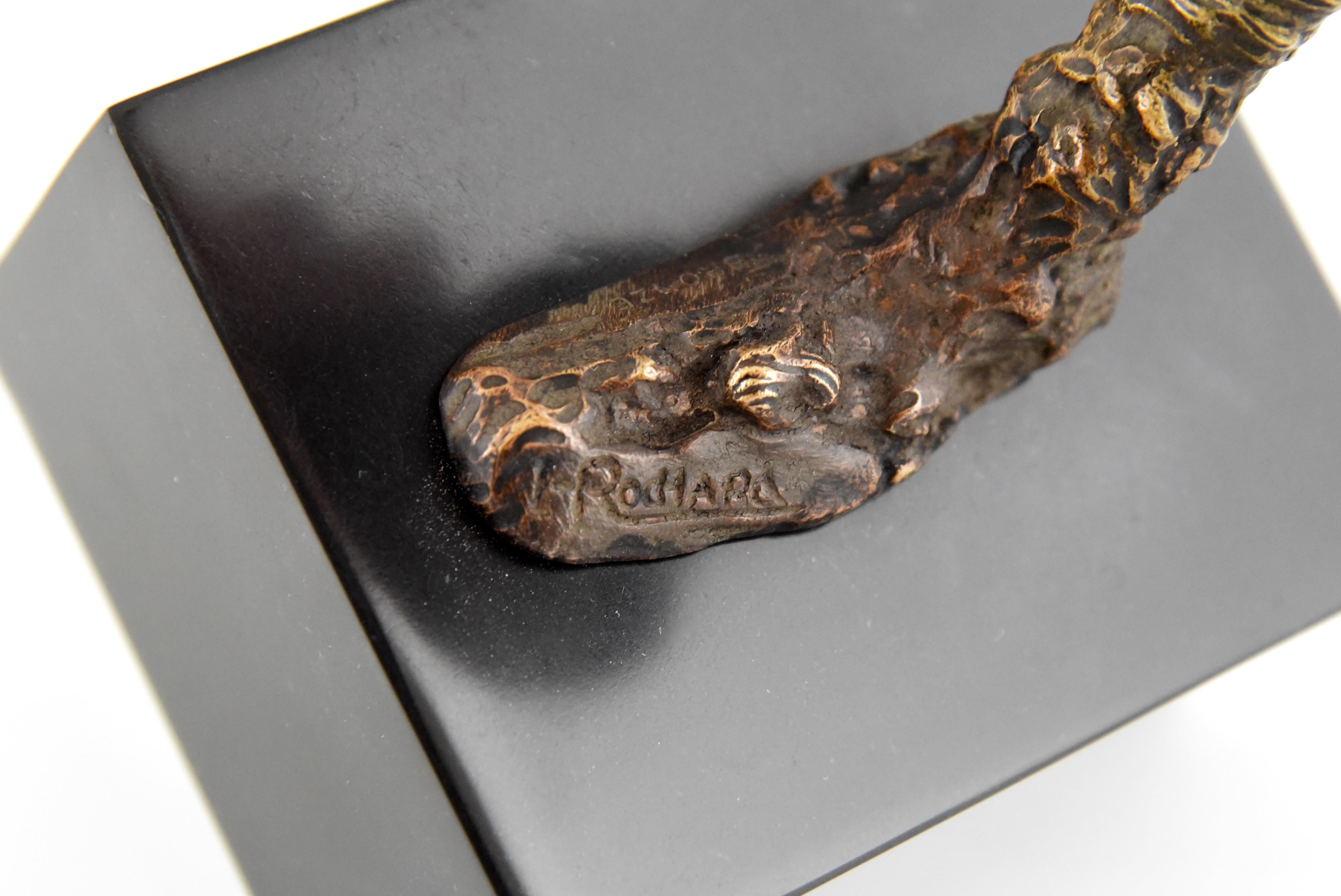 Art Deco Bronze Sculpture Bird on a Branch with Berries I . Rochard ...