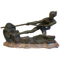 Bronzeskulptur im Art déco-Stil von Alexandre Ouline, Frankreich, 1930er Jahre
