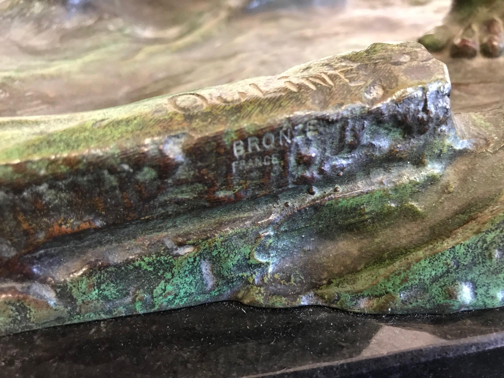 Bronzeskulptur im Art déco-Stil von Alexandre Ouline, Frankreich 3