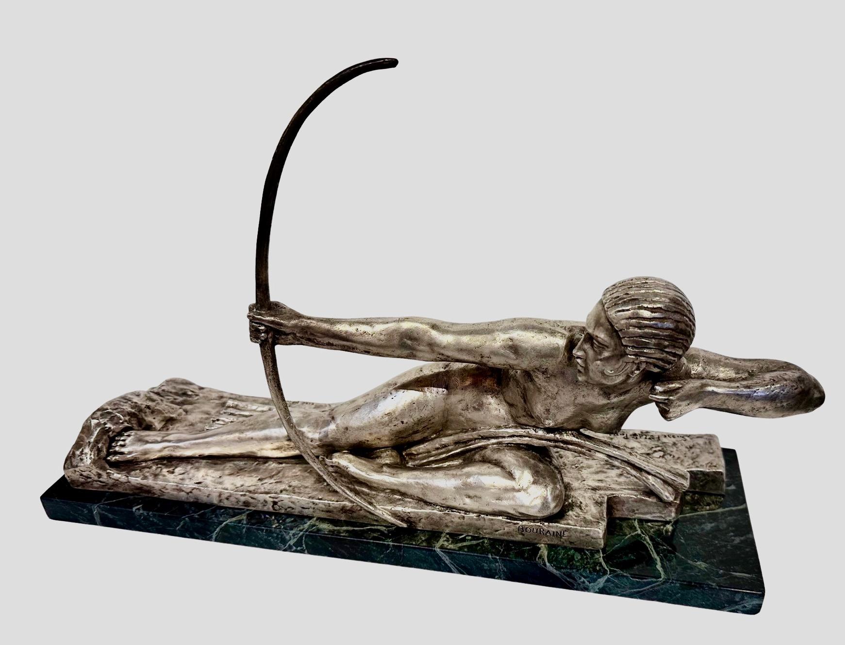 Français Sculpture en bronze Art Déco de Bouraine de la reine Amazone Penthesilea en vente