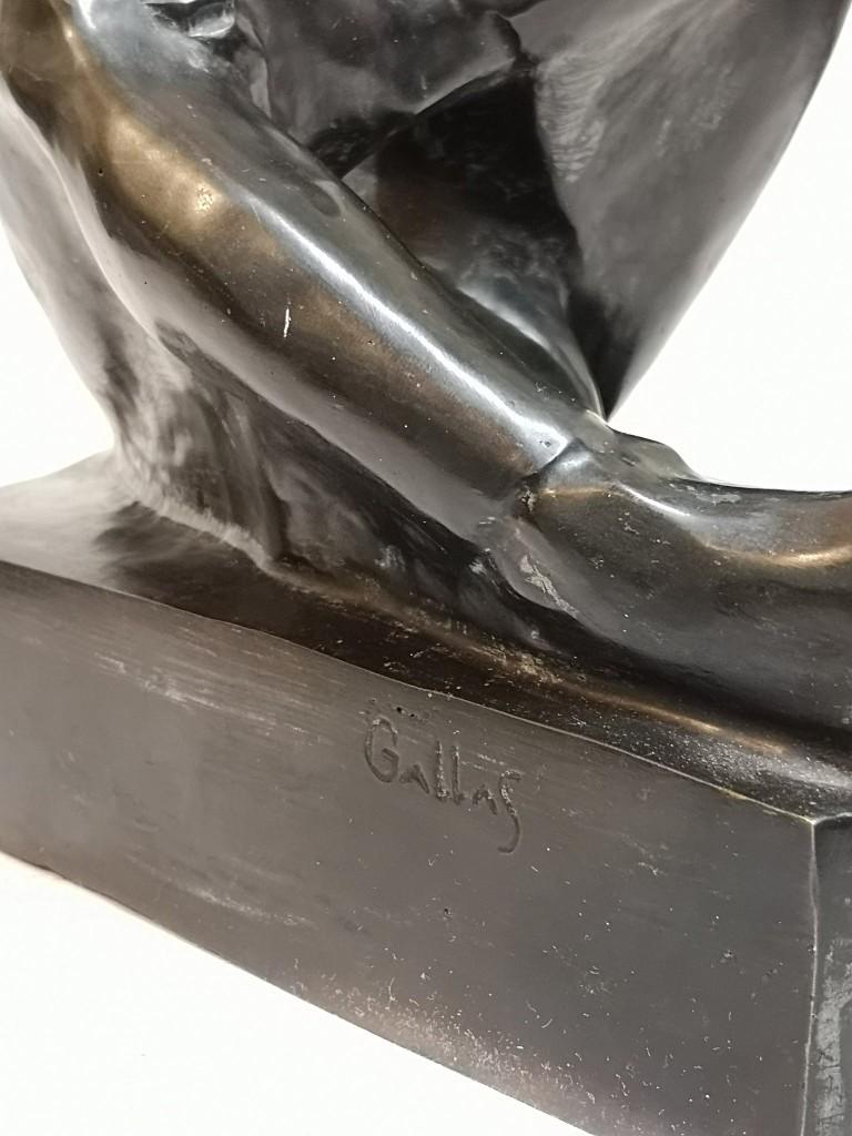 Art Deco Bronze Sculpture by Gallas Nándor, 1930s In Good Condition In Budapest, HU