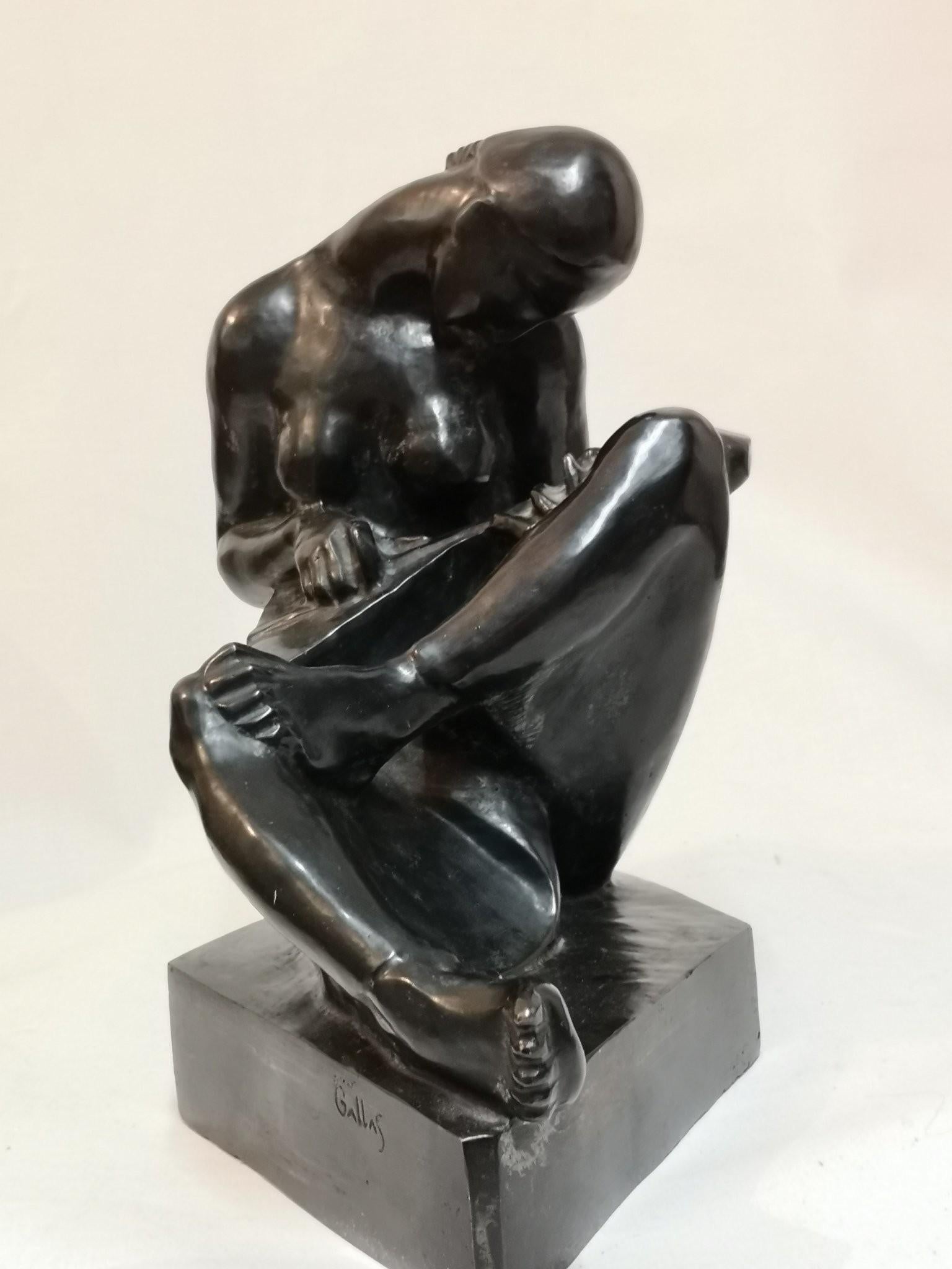 Mid-20th Century Art Deco Bronze Sculpture by Gallas Nándor, 1930s