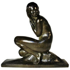 Art Deco Bronze Sculpture by Jean Ortis, 1930