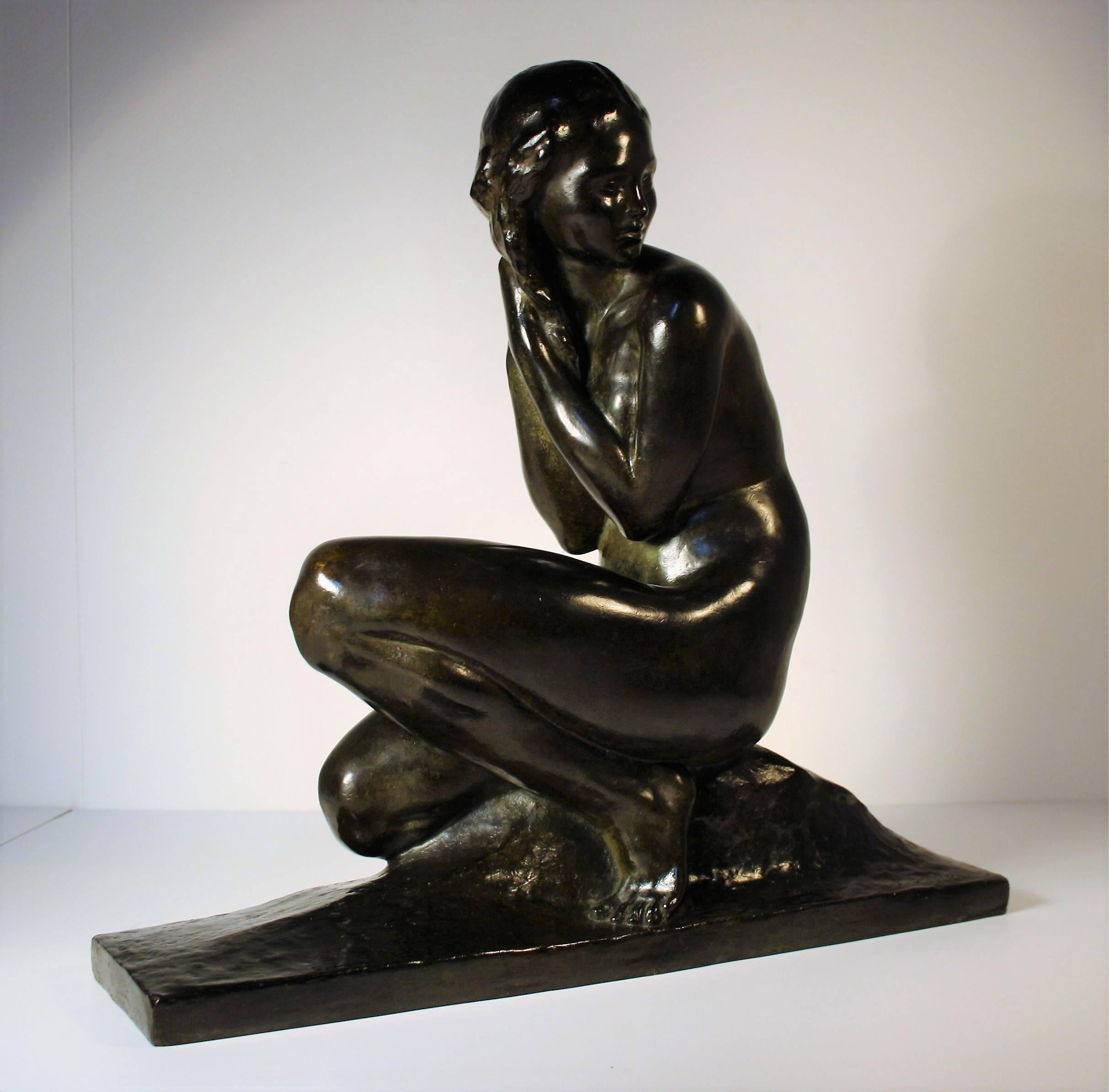 French Art Deco Bronze Sculpture by Jean Ortis, 1930