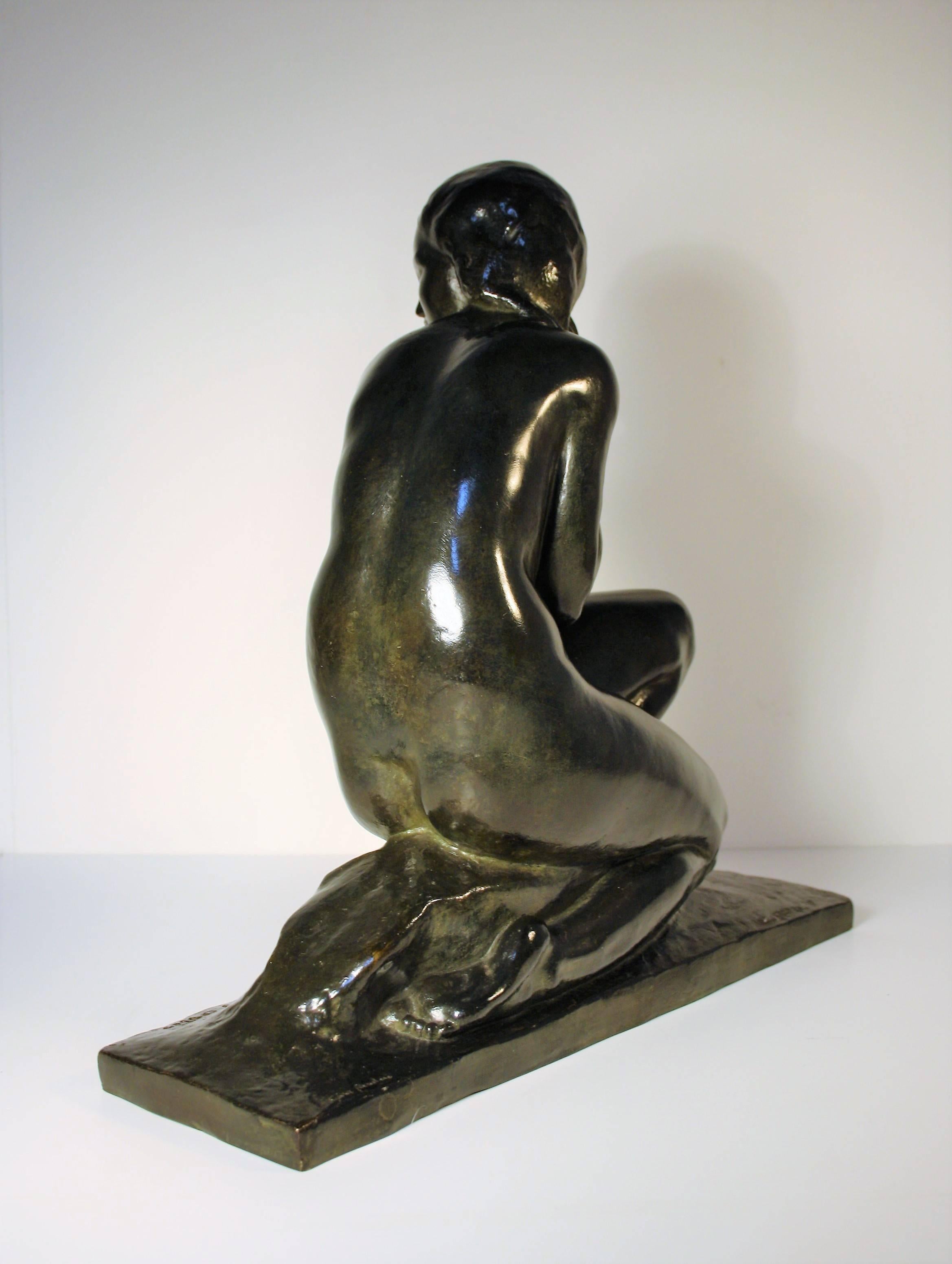 Art Deco Bronze Sculpture by Jean Ortis, 1930 1